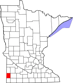 Karte von Pipestone County innerhalb von Minnesota