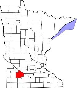 Karte von Redwood County innerhalb von Minnesota