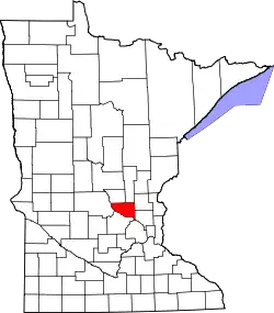 Karte von Sherburne County innerhalb von Minnesota