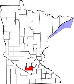 Karte von Sibley County innerhalb von Minnesota