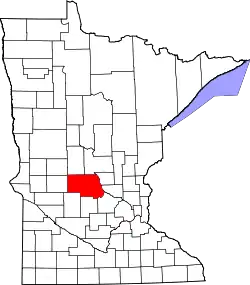 Karte von Stearns County innerhalb von Minnesota