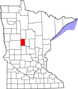 Karte von Wadena County innerhalb von Minnesota