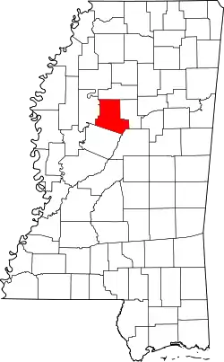 Karte von Carroll County innerhalb von Mississippi