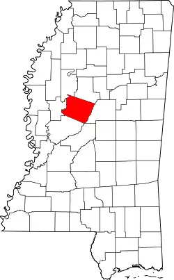Karte von Holmes County innerhalb von Mississippi