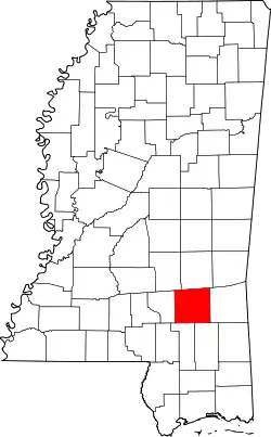 Karte von Jones County innerhalb von Mississippi