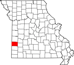 Karte von Barton County innerhalb von Missouri