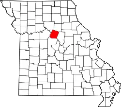 Karte von Howard County innerhalb von Missouri
