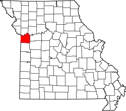 Karte von Jackson County innerhalb von Missouri