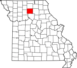 Karte von Linn County innerhalb von Missouri