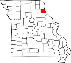 Karte von Marion County innerhalb von Missouri