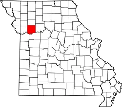 Karte von Ray County innerhalb von Missouri