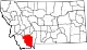 Karte von Madison County innerhalb von Montana