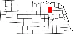 Karte von Antelope County innerhalb von Nebraska