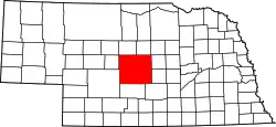 Karte von Custer County innerhalb von Nebraska