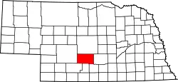 Karte von Dawson County innerhalb von Nebraska