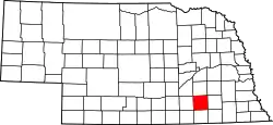 Karte von Fillmore County innerhalb von Nebraska