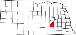 Karte von Hamilton County innerhalb von Nebraska