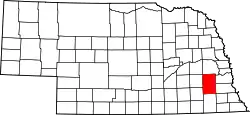 Karte von Lancaster County innerhalb von Nebraska