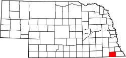 Karte von Pawnee County innerhalb von Nebraska