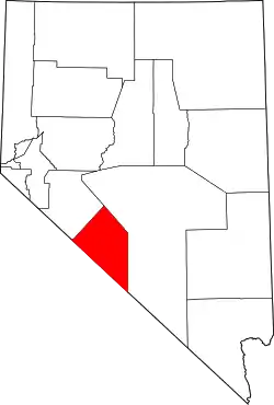Karte von Esmeralda County innerhalb von Nevada