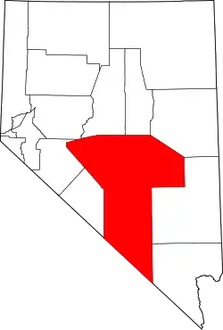 Karte von Nye County innerhalb von Nevada