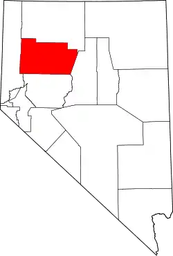 Karte von Pershing County innerhalb von Nevada