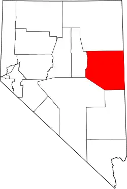 Karte von White Pine County innerhalb von Nevada