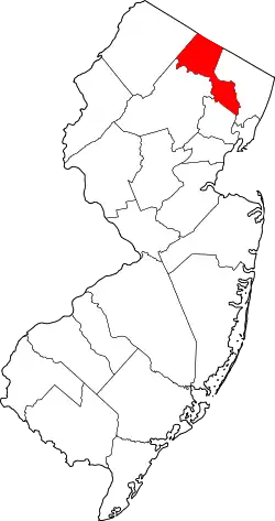 Karte von Passaic County innerhalb von New Jersey