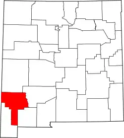 Karte von Grant County innerhalb von New Mexico