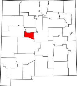 Karte von Valencia County innerhalb von New Mexico