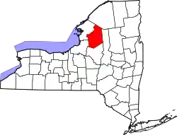 Karte von Lewis County innerhalb von New York