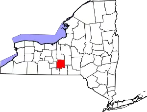 Karte von Tompkins County innerhalb von New York