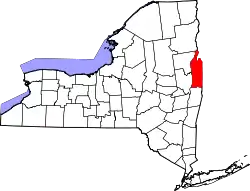 Karte von Washington County innerhalb von New York