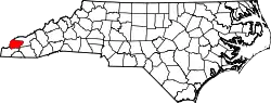 Karte von Graham County innerhalb von North Carolina