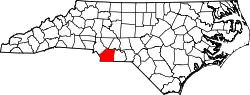 Karte von Union County innerhalb von North Carolina