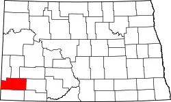 Karte von Slope County innerhalb von North Dakota