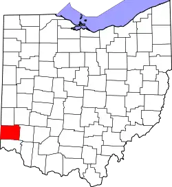 Karte von Butler County innerhalb von Ohio