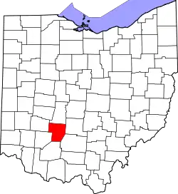 Karte von Fayette County innerhalb von Ohio