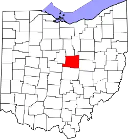 Karte von Knox County innerhalb von Ohio