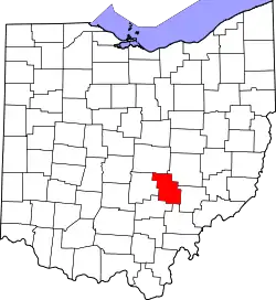 Karte von Perry County innerhalb von Ohio
