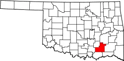Karte von Atoka County innerhalb von Oklahoma