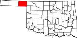 Karte von Beaver County innerhalb von Oklahoma
