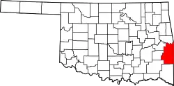 Karte von Le Flore County innerhalb von Oklahoma