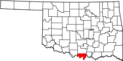 Karte von Love County innerhalb von Oklahoma