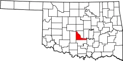 Karte von McClain County innerhalb von Oklahoma