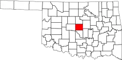 Karte von Oklahoma County innerhalb von Oklahoma