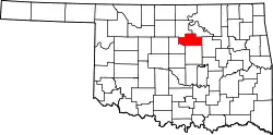 Karte von Payne County innerhalb von Oklahoma