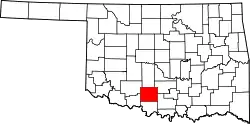 Karte von Stephens County innerhalb von Oklahoma
