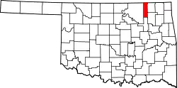Karte von Washington County innerhalb von Oklahoma