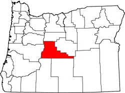 Karte von Deschutes County innerhalb von Oregon